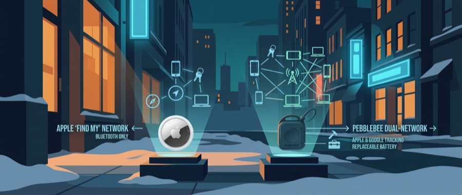 Compare Pinpoint AirTags vs Pebblebee 2026: Apple Find My vs Google Find My Device for ...